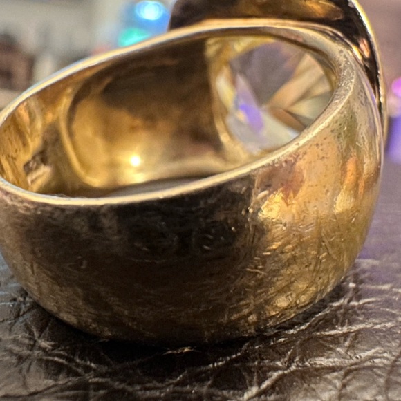 SWAROVSKI VINTAGE!  jonquil pastel ring yellow and clear crystals, late 1990s - Picture 3 of 10